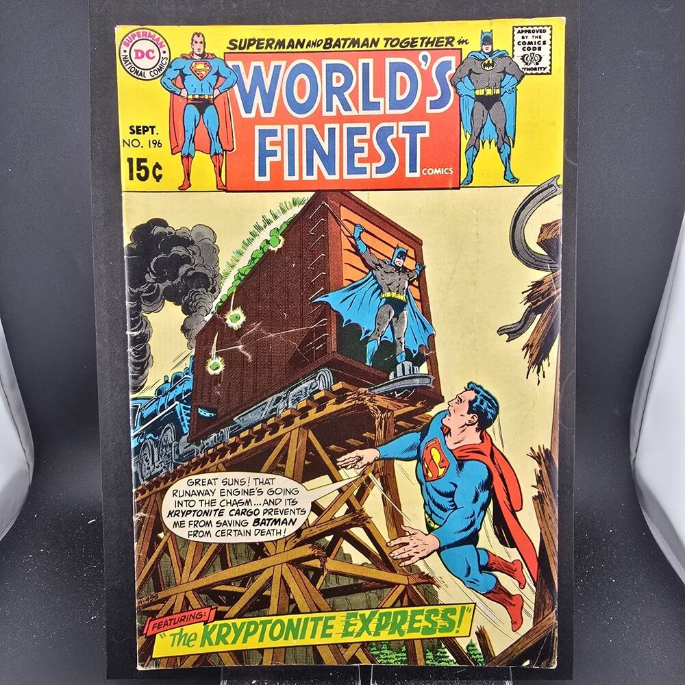 World's Finest Comics #196 DC 1970 VG/FN 5.0 Superman Batman Kryptonite Express
